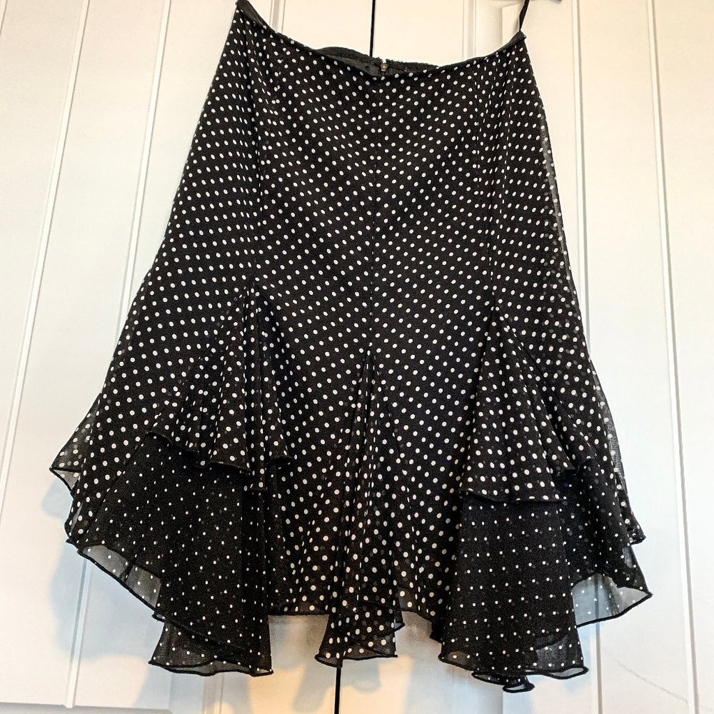 Sz 8 White House Black Market Polka Dot Skirt